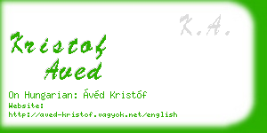 kristof aved business card