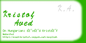 kristof aved business card